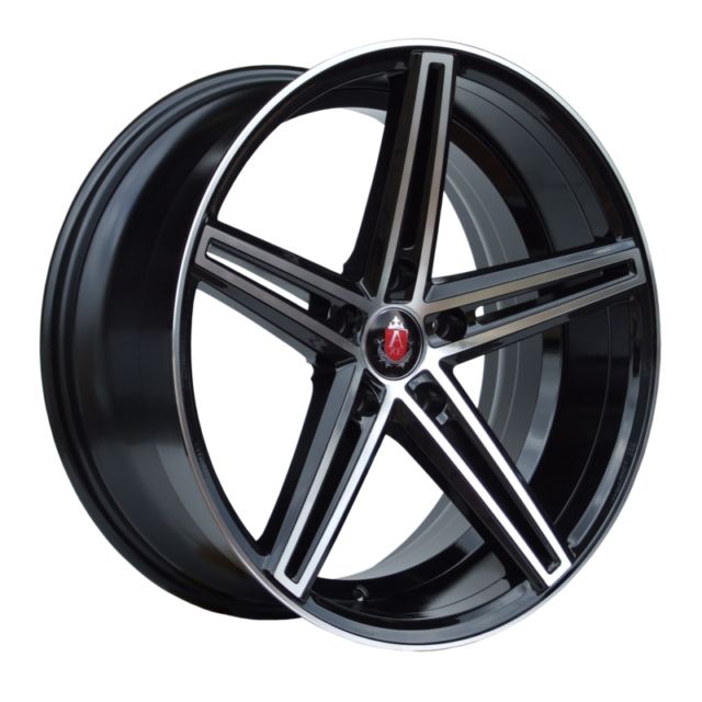 NEW 20" AXE EX14 DEEP CONCAVE ALLOY WHEELS IN GLOSS BLACK WITH POLISHED FACE AND LIP, WIDER 10.5" REARS